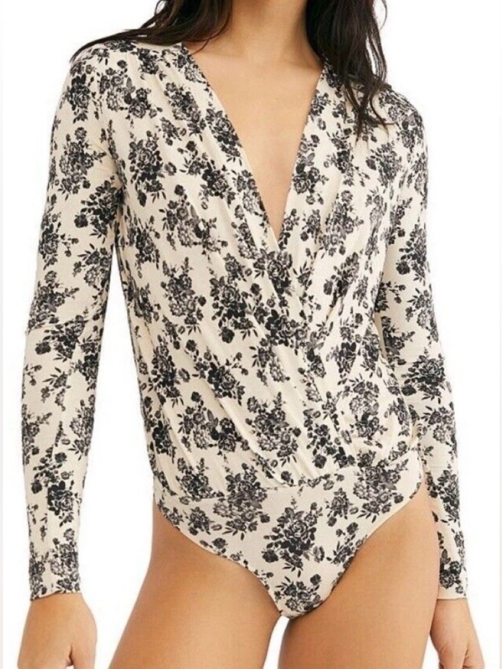 Free People TURNT intimately bodysuit red floral pattern XS GREAT